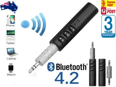 Wireless Bluetooth 3.5mm AUX Audio Music Receiver Stereo Home Car Adapter - Image 1 of 4