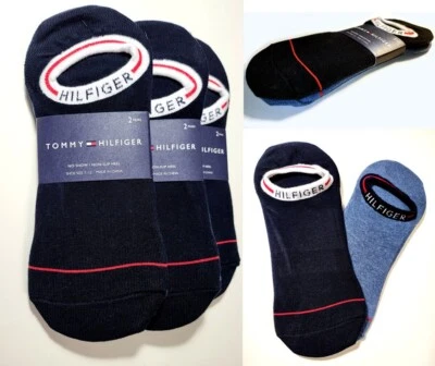 6 pares de calcetines Tommy Hilfiger con logotipo puño no show negros y azules para hombre talla 7-12 Foto 1 de 4