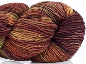 LOT OF 2 Ice HAND DYED SOCK MERINO Yarn #77217 KHAKI BURGUNDY Fine Superwash - Picture 1 of 5