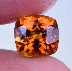 3.80 Ct Cushion Natural Yellow Grossular Andradite FL Garnet CERTIFIED Gemstone - Picture 1 of 8