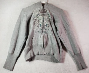 Raut Hoodie Girls Size XL Gray Knit Cotton Pocket Long Raglan Sleeve Full Zipper - Picture 1 of 9