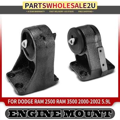 2x Front Side Engine Motor Mounts for Dodge Ram 2500 3500 2000-2002 5.9L Diesel - Image 1 of 4