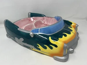 Rare 1990s Lotus Classic Hot Rod Car Ceramic "Rock n Roll" Chip & Dip Platter - Picture 1 of 18