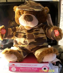 Orso peluche Dan Dee registrabile 11" in uniforme mimetica esercito militare USA - Foto 1 di 7