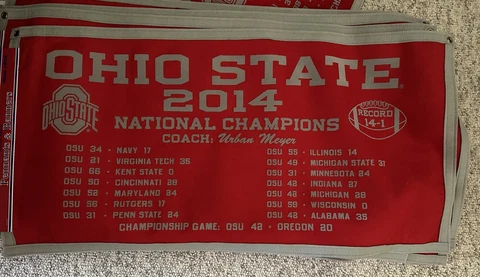 Ohio State University 2014 National Championship Felt Banner of games And Scores Cover