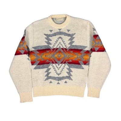 Vintage 70s Pendleton Wool Sweater Geometric Southwest Pattern Mens Size M - Image 1 of 4