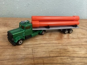 Matchbox 900 Series TP-25 Pipe Truck Long Haul Green Cab with Silver Trailer - Picture 1 of 8
