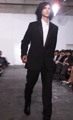 HELMUT LANG Mens Vintage Black Wool Tuxedo Blazer Jacket sz 42 52 Italy NWT - Image 1 of 4