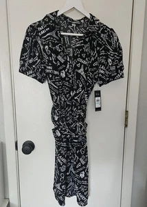 Nuevo Karl Lagerfeld Paris Camisa Midi Vestido con Cinturón Para Mujer Talla 8 Estampado $138 - Imagen 1 de 11
