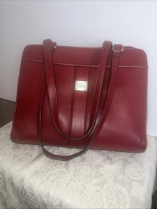 Cherry Red Tote Liz Claiborne Handbag Purse Leather Large Tote - Picture 1 of 8