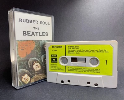The Beatles RUBBER SOUL Cassette TC-PCS3075 **UK 1ST ISSUE 1970** GREEN LABELS - Image 1 of 4
