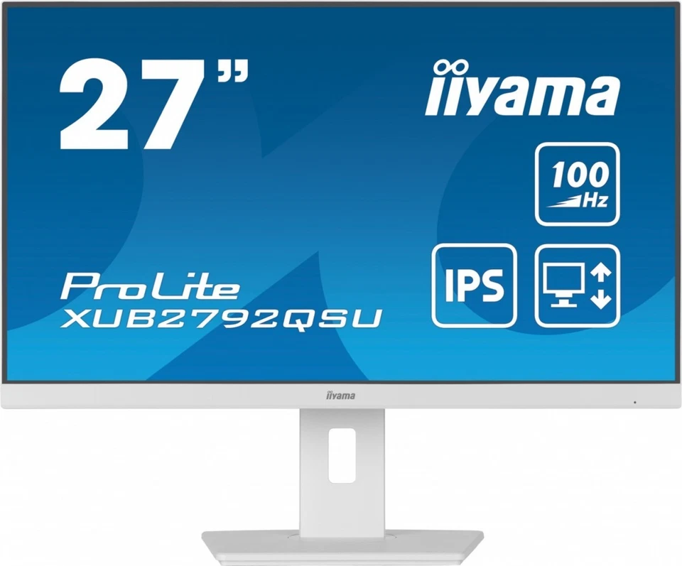 iiyama ProLite XUB2792QSU-W6 27 Zoll Monitor 16 9 WQHD IPS Display weiß