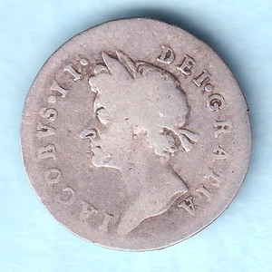 Great Britain. 1686 James 11 - Fourpence (??).. Date over Crown..   VG - Picture 1 of 2