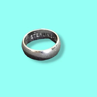 Sterling Silver ESPO Wedding Band Ring Sz 5 Simple Plain Work  - Image 1 of 4