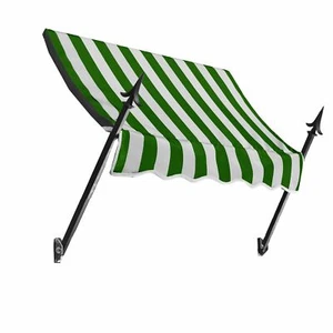Awntech 5-Feet New Orleans Awning, 56-Inch H by 32-Inch Diameter Green White - Picture 1 of 4