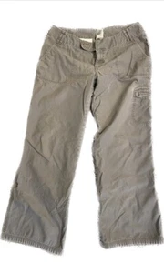 North Face Cargo Hiking Pants Women’s 12 Regular Khaki 100% cotton Pockets EUC - Picture 1 of 4