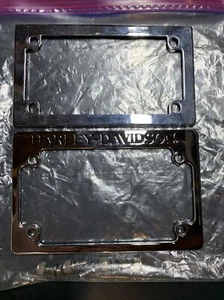 Harley Davidson Motorcycle Chrome License Plate Covers with 4 Bolts - Picture 1 of 4