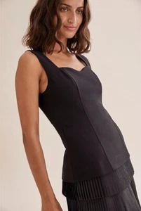 COUNTRY ROAD Black Sleeveless Bonded Cami Top SIZE MEDIUM Bodice - Picture 1 of 8