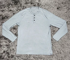 Free Fly Henley Shirt Mens Medium Green Long Sleeve Viscose Bamboo Logo Pullover - Picture 1 of 17