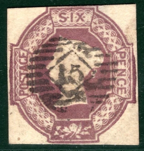 GB QV EMBOSSED Stamp SG.60 6d Purple (1854) London Numeral Cat £1,000- SBR153 - Picture 1 of 6
