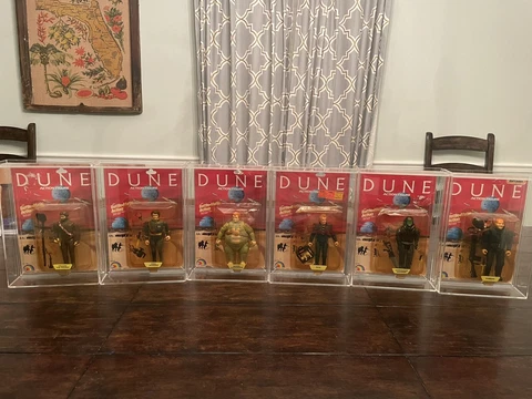 DUNE 1984 LJN Movie Action Figure Complete Set! Vintage Rare And In Acrylic Case Cover