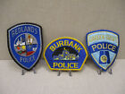 CALIF CITY POLICE PATCH SET, (SET OF 3), BURBANK, GARDEN GROVE, REDLANDS, USED