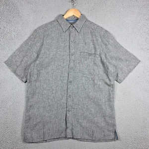 The Territory Ahead Shirt Mens Size Medium Gray Linen Blend Short Sleeve Relaxed - Picture 1 of 11