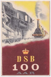 AK Künstlerkarte Eisenbahn DSB 100 AAR Kopenhagen 1947 - Bild 1 von 2
