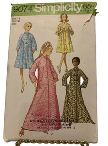 9074 Vintage Simplicity NÄHMUSTER Misses Bademantel zwei Längen Größe 14 B 36 - Bild 1 von 4