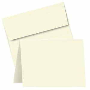 A6 Blank Cream Folding Greeting Cards & Envelopes - 50 per Pack