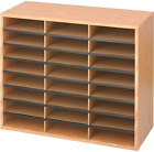 Wooden Paper and Mail Organizer for Home Office and Classroom, 24 Letter-Size Co