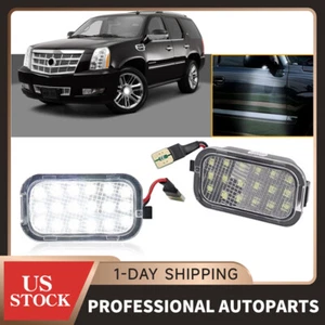LED Side Mirror Puddle Lights 6000K For Escalade Silverado Sierra Suburban Tahoe - Picture 1 of 9