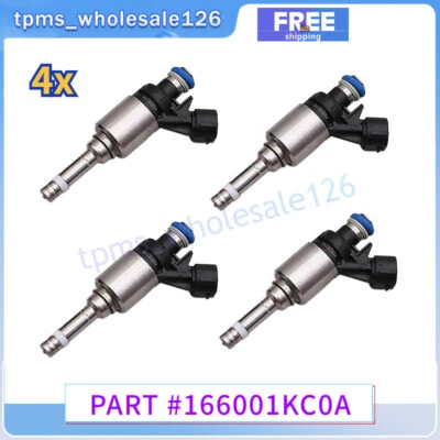 4PCS Fit For Nissan Juke S Nismo RS 1.6L L4-Gas Oil Fuel Injectors 166001KC0A Foto 1 de 4