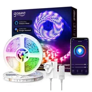 16.4FT Gosund LED Smart Strip Lights 5050 RGB Colour Chang Cabinet Kitchen TV - Picture 1 of 8