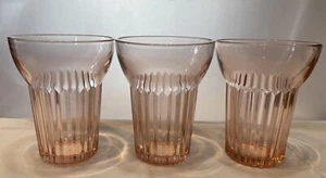 Set of 3 Anchor Hocking Queen Mary Pink Depression Juice Glasses - Picture 1 of 3
