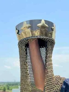 Medieval King Arthur Monty Python Helmet Armor Chainmail Crown Helmet - Picture 1 of 5
