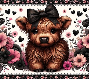 Highland Cow Sublimation Print for 20oz Tumbler, Transfer, Tumbler Wrap, Print - Picture 1 of 46