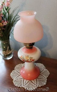 Preciosa LÁMPARA DE SALÓN MELOCOTÓN VINTAGE 17 PULGADAS Acentos Rosa PIEZA DE ACENTO DE MESA - Imagen 1 de 1