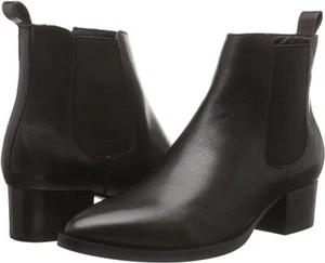 Topshop Womens Black Leather Pointed Toe Ankle Chelsea Boots Size US 10 Eur 42 - Picture 1 of 8