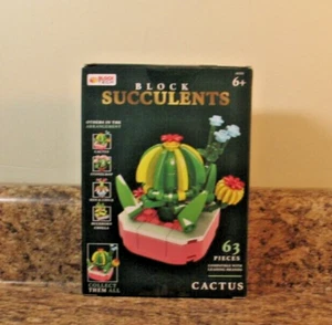 Block Succulents Cactus Building Block Set 63 Pieces NEW - Picture 1 of 3