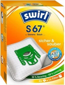 4x bolsas aspiradora de microfibra Swirl S67 Siemens Bosch Ufesa Karcher Severin - Imagen 1 de 2