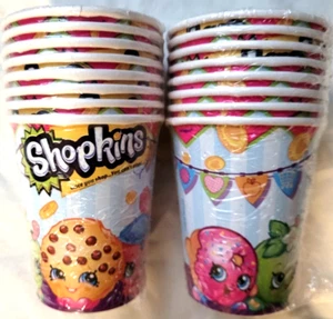 SHOPKINS Birthday 9oz Paper Cups Set of 16 FREE Ship - NEW - Picture 1 of 3