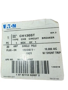 Eaton Cutler-Hammer CHF130ST Shunt Trip Circuit Breaker - Picture 1 of 3