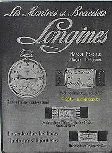 PUBLICITE LONGINES LES MONTRES ET BRACELETS RECTANGULAIRE DE 1923 FRENCH AD PUB - Imagen 1 de 1