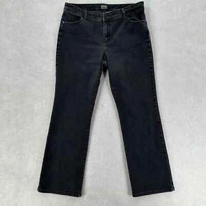 Chicos Black Denim Bootcut Dark Wash Platinum Jeans Womens 2 (12) - Picture 1 of 11
