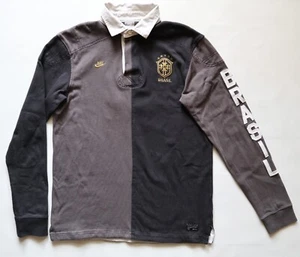 BRAZIL 2011 LONG SLEEVE CASUAL POLO FOOTBALL SHIRT SOCCER JERSEY NIKE MEN'S M - Picture 1 of 14