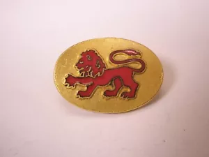 Red Enamel Passant Lion Animal Coat of Arms Vintage Tie Tack Lapel Pin r51 - Picture 1 of 6