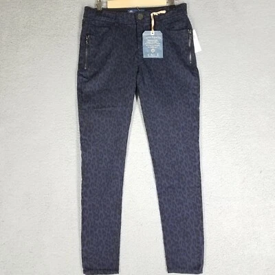 NEW Democracy Ab Solution Jegging Pants Women's 6 Blue Leopard Print Stretch - Image 1 of 4