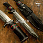 Impact Cutlery 1 Of a Kind Custom San Mai Damascus Bowie Knife Bull Horn Handle
