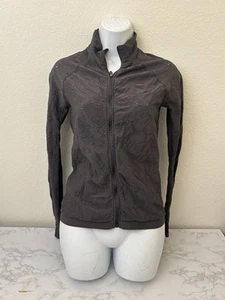 Women’s Lightweight Active Full Zip UP Jacket Sz XS Gray Stretchy High Neck G - Picture 1 of 5
